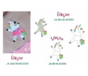 Stickdatei - zARTbesaitet - tanzendes Einhorn Ballerina